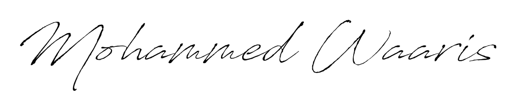 A classic penmanship look for Mohammed Waaris. The Antro_Vectra font brings timeless elegance and confidence to every signed document. Mohammed Waaris signature style 6 images and pictures png