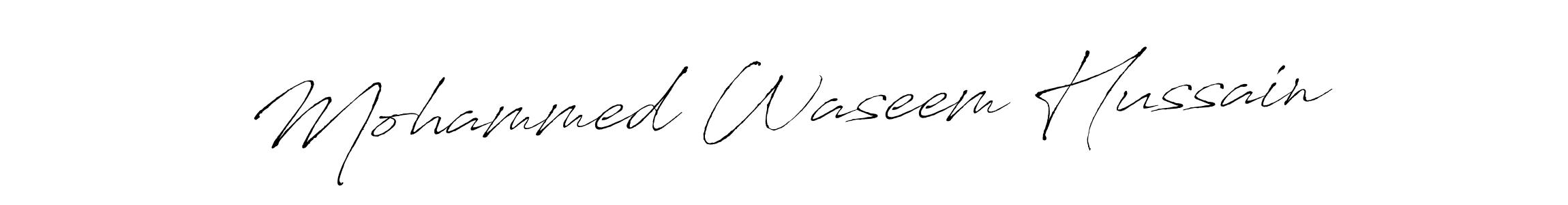 Make a beautiful signature design for name Mohammed Waseem Hussain. With this signature (Antro_Vectra) style, you can create a handwritten signature for free. Mohammed Waseem Hussain signature style 6 images and pictures png