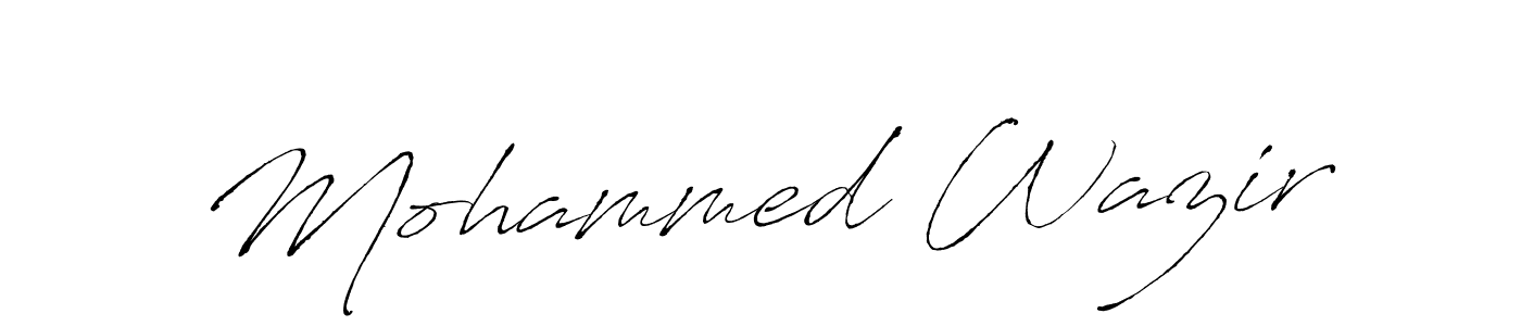 Make a beautiful signature design for name Mohammed Wazir. With this signature (Antro_Vectra) style, you can create a handwritten signature for free. Mohammed Wazir signature style 6 images and pictures png