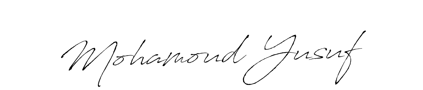 Design your own signature with our free online signature maker. With this signature software, you can create a handwritten (Antro_Vectra) signature for name Mohamoud Yusuf. Mohamoud Yusuf signature style 6 images and pictures png