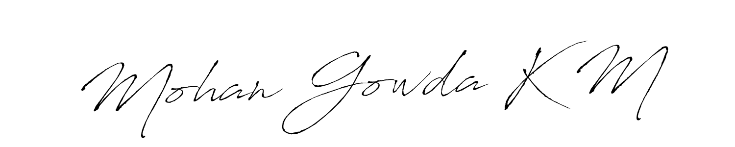 Create a beautiful signature design for name Mohan Gowda K M. With this signature (Antro_Vectra) fonts, you can make a handwritten signature for free. Mohan Gowda K M signature style 6 images and pictures png