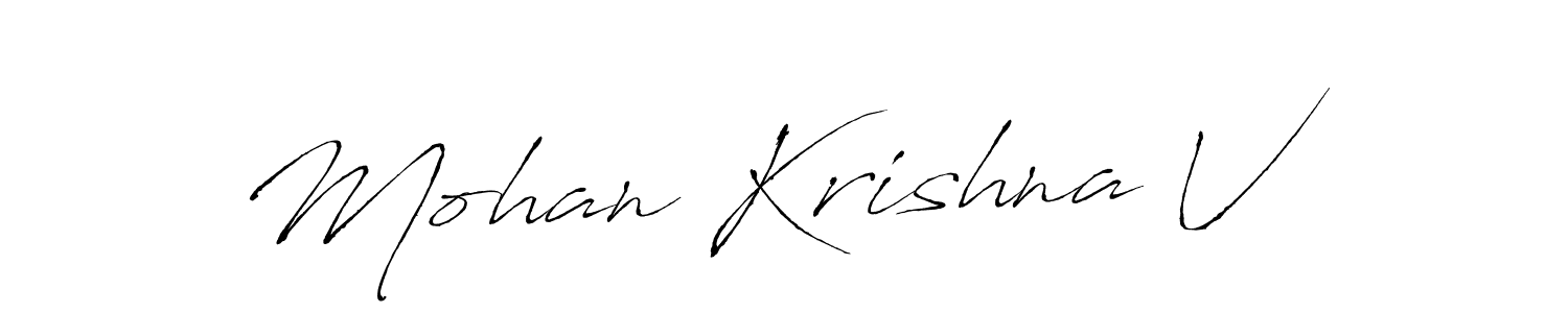 Mohan Krishna V stylish signature style. Best Handwritten Sign (Antro_Vectra) for my name. Handwritten Signature Collection Ideas for my name Mohan Krishna V. Mohan Krishna V signature style 6 images and pictures png