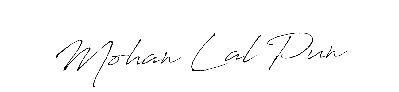 Similarly Antro_Vectra is the best handwritten signature design. Signature creator online .You can use it as an online autograph creator for name Mohan Lal Pun. Mohan Lal Pun signature style 6 images and pictures png