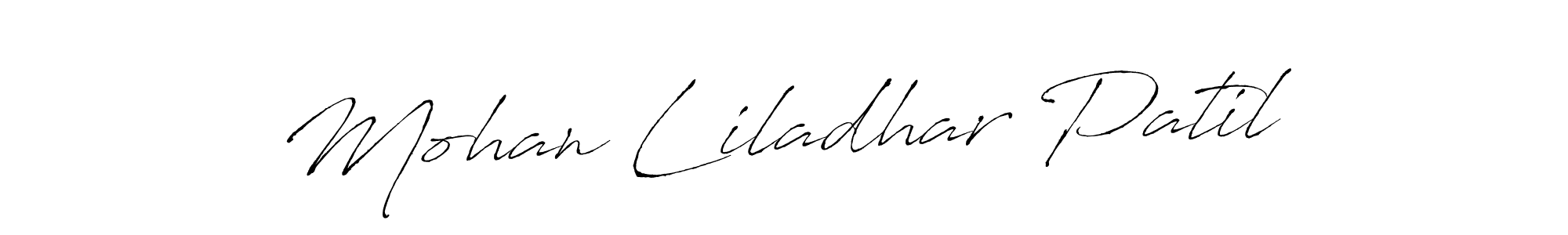 This is the best signature style for the Mohan Liladhar Patil name. Also you like these signature font (Antro_Vectra). Mix name signature. Mohan Liladhar Patil signature style 6 images and pictures png