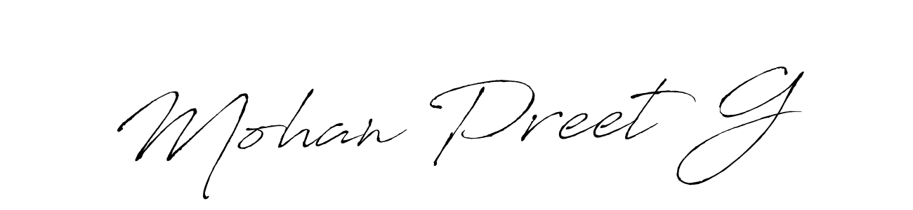 Design your own signature with our free online signature maker. With this signature software, you can create a handwritten (Antro_Vectra) signature for name Mohan Preet G. Mohan Preet G signature style 6 images and pictures png