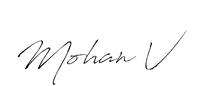 Similarly Antro_Vectra is the best handwritten signature design. Signature creator online .You can use it as an online autograph creator for name Mohan V. Mohan V signature style 6 images and pictures png