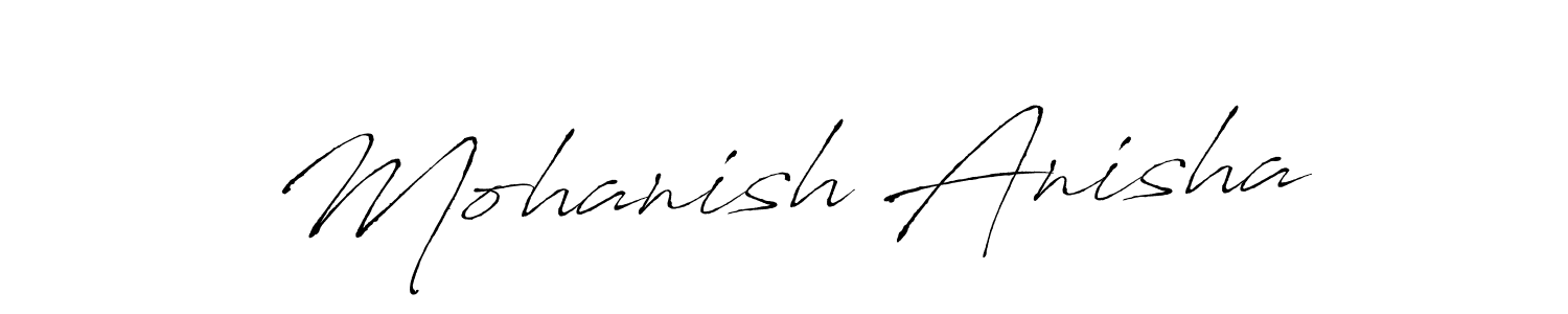 This is the best signature style for the Mohanish Anisha name. Also you like these signature font (Antro_Vectra). Mix name signature. Mohanish Anisha signature style 6 images and pictures png