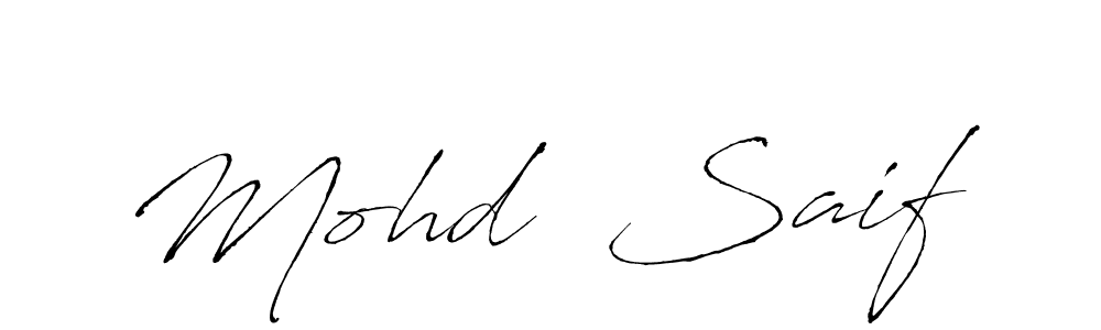 The best way (Antro_Vectra) to make a short signature is to pick only two or three words in your name. The name Mohd  Saif include a total of six letters. For converting this name. Mohd  Saif signature style 6 images and pictures png