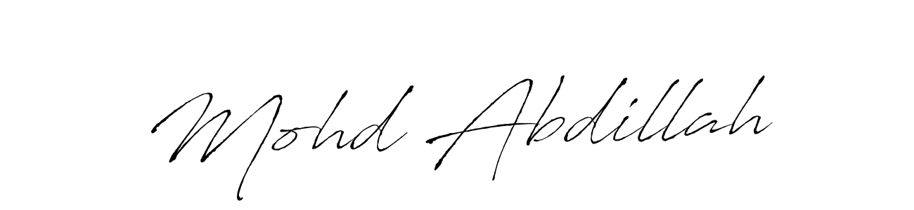 How to make Mohd Abdillah name signature. Use Antro_Vectra style for creating short signs online. This is the latest handwritten sign. Mohd Abdillah signature style 6 images and pictures png