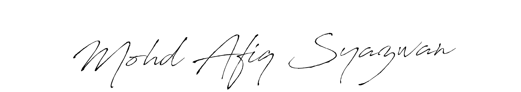 Create a beautiful signature design for name Mohd Afiq Syazwan. With this signature (Antro_Vectra) fonts, you can make a handwritten signature for free. Mohd Afiq Syazwan signature style 6 images and pictures png
