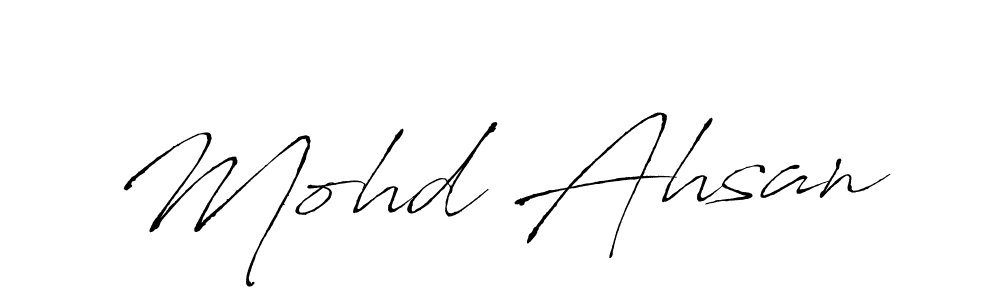 The best way (Antro_Vectra) to make a short signature is to pick only two or three words in your name. The name Mohd Ahsan include a total of six letters. For converting this name. Mohd Ahsan signature style 6 images and pictures png