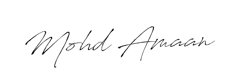 Use a signature maker to create a handwritten signature online. With this signature software, you can design (Antro_Vectra) your own signature for name Mohd Amaan. Mohd Amaan signature style 6 images and pictures png