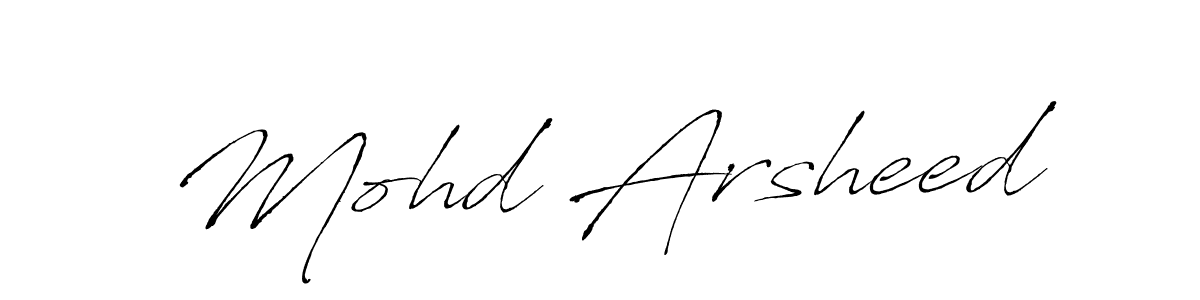 The best way (Antro_Vectra) to make a short signature is to pick only two or three words in your name. The name Mohd Arsheed include a total of six letters. For converting this name. Mohd Arsheed signature style 6 images and pictures png