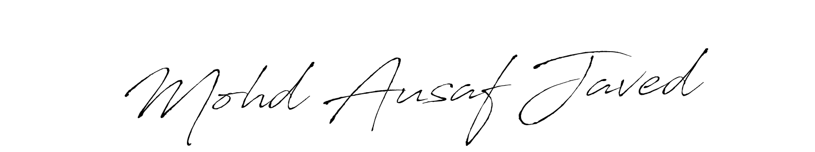 How to make Mohd Ausaf Javed name signature. Use Antro_Vectra style for creating short signs online. This is the latest handwritten sign. Mohd Ausaf Javed signature style 6 images and pictures png