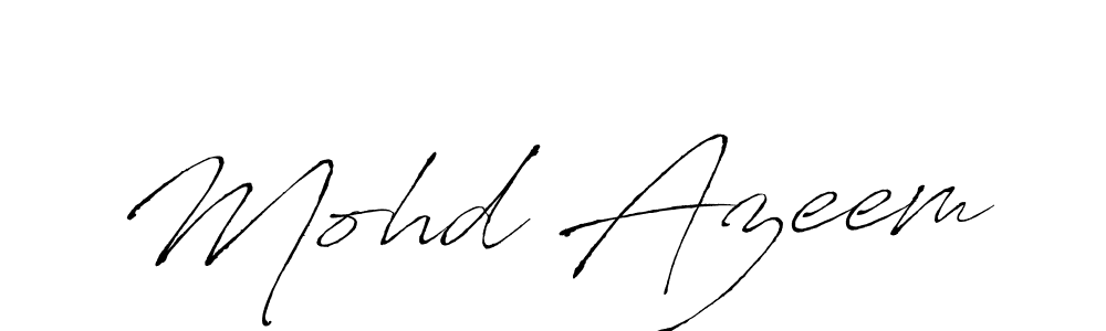 Make a beautiful signature design for name Mohd Azeem. With this signature (Antro_Vectra) style, you can create a handwritten signature for free. Mohd Azeem signature style 6 images and pictures png