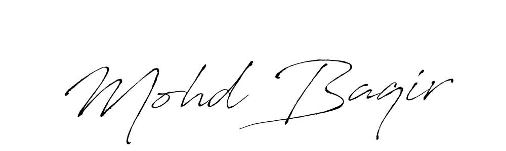 Create a beautiful signature design for name Mohd Baqir. With this signature (Antro_Vectra) fonts, you can make a handwritten signature for free. Mohd Baqir signature style 6 images and pictures png