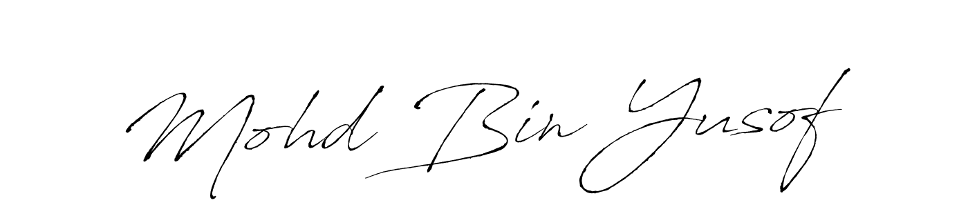 Design your own signature with our free online signature maker. With this signature software, you can create a handwritten (Antro_Vectra) signature for name Mohd Bin Yusof. Mohd Bin Yusof signature style 6 images and pictures png