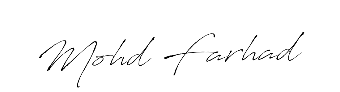 Mohd Farhad stylish signature style. Best Handwritten Sign (Antro_Vectra) for my name. Handwritten Signature Collection Ideas for my name Mohd Farhad. Mohd Farhad signature style 6 images and pictures png
