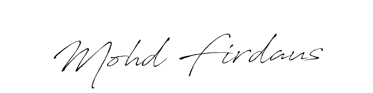 How to make Mohd Firdaus name signature. Use Antro_Vectra style for creating short signs online. This is the latest handwritten sign. Mohd Firdaus signature style 6 images and pictures png