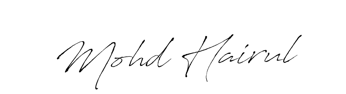 Design your own signature with our free online signature maker. With this signature software, you can create a handwritten (Antro_Vectra) signature for name Mohd Hairul. Mohd Hairul signature style 6 images and pictures png