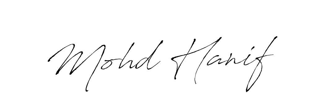 How to make Mohd Hanif name signature. Use Antro_Vectra style for creating short signs online. This is the latest handwritten sign. Mohd Hanif signature style 6 images and pictures png