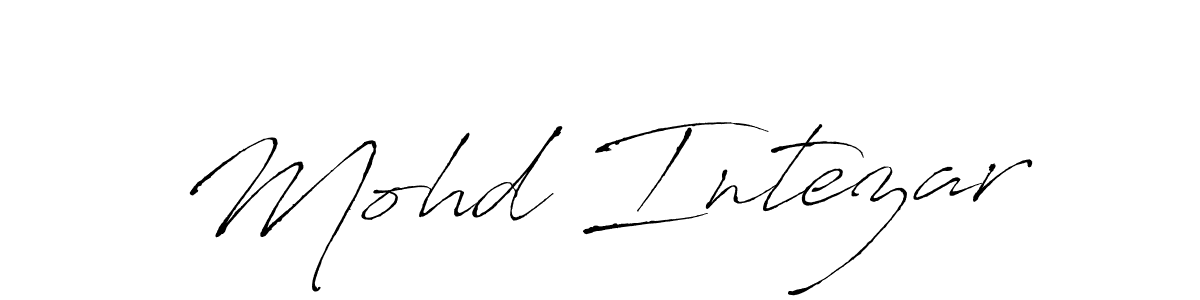 How to make Mohd Intezar name signature. Use Antro_Vectra style for creating short signs online. This is the latest handwritten sign. Mohd Intezar signature style 6 images and pictures png