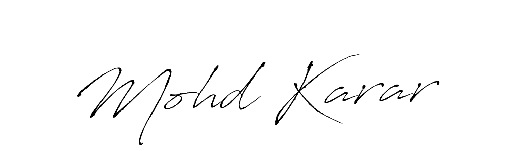 Create a beautiful signature design for name Mohd Karar. With this signature (Antro_Vectra) fonts, you can make a handwritten signature for free. Mohd Karar signature style 6 images and pictures png