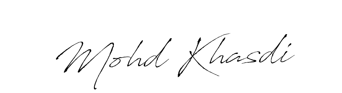 How to make Mohd Khasdi name signature. Use Antro_Vectra style for creating short signs online. This is the latest handwritten sign. Mohd Khasdi signature style 6 images and pictures png