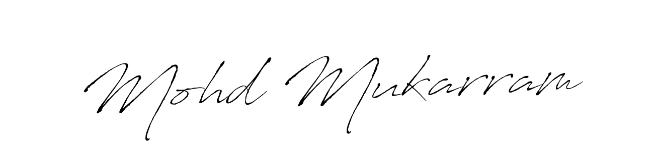 Also we have Mohd Mukarram name is the best signature style. Create professional handwritten signature collection using Antro_Vectra autograph style. Mohd Mukarram signature style 6 images and pictures png
