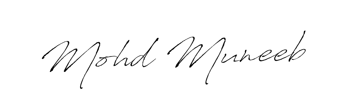 Make a beautiful signature design for name Mohd Muneeb. With this signature (Antro_Vectra) style, you can create a handwritten signature for free. Mohd Muneeb signature style 6 images and pictures png