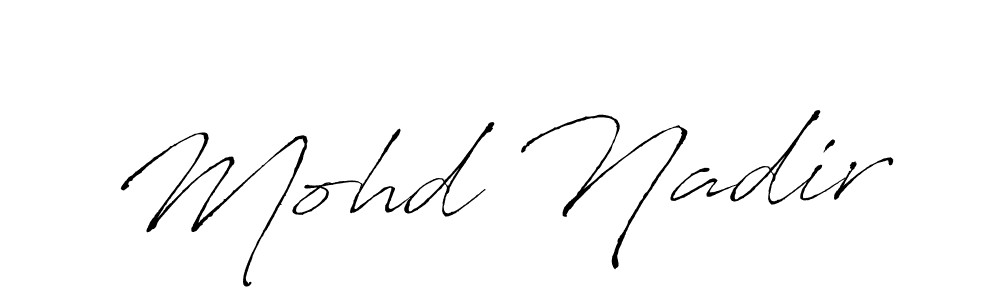 Also we have Mohd Nadir name is the best signature style. Create professional handwritten signature collection using Antro_Vectra autograph style. Mohd Nadir signature style 6 images and pictures png