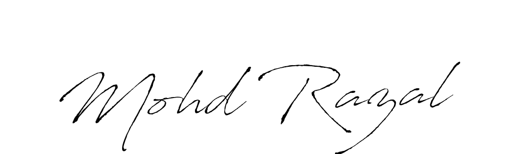 How to make Mohd Razal name signature. Use Antro_Vectra style for creating short signs online. This is the latest handwritten sign. Mohd Razal signature style 6 images and pictures png