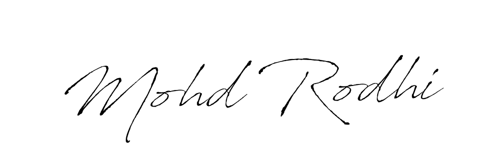 How to make Mohd Rodhi name signature. Use Antro_Vectra style for creating short signs online. This is the latest handwritten sign. Mohd Rodhi signature style 6 images and pictures png