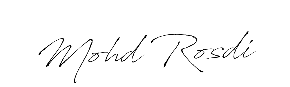 Design your own signature with our free online signature maker. With this signature software, you can create a handwritten (Antro_Vectra) signature for name Mohd Rosdi. Mohd Rosdi signature style 6 images and pictures png