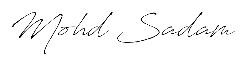 Designed for modern professionals: Mohd Sadam name signature crafted with Antro_Vectra script. Ready for digital PDF workflows. Mohd Sadam signature style 6 images and pictures png