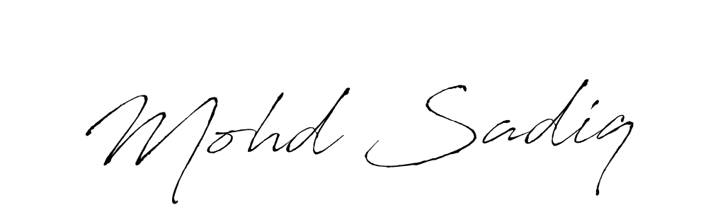 How to make Mohd Sadiq name signature. Use Antro_Vectra style for creating short signs online. This is the latest handwritten sign. Mohd Sadiq signature style 6 images and pictures png