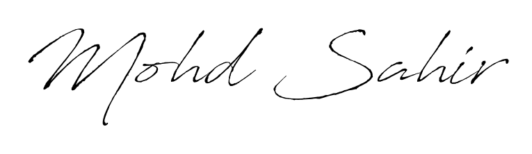 Upgrade your professional image with Mohd Sahir signature created with Antro_Vectra font. Fast, free, and watermark-free download. Mohd Sahir signature style 6 images and pictures png