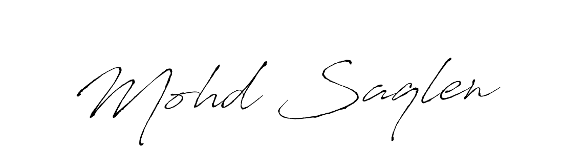How to make Mohd Saqlen name signature. Use Antro_Vectra style for creating short signs online. This is the latest handwritten sign. Mohd Saqlen signature style 6 images and pictures png