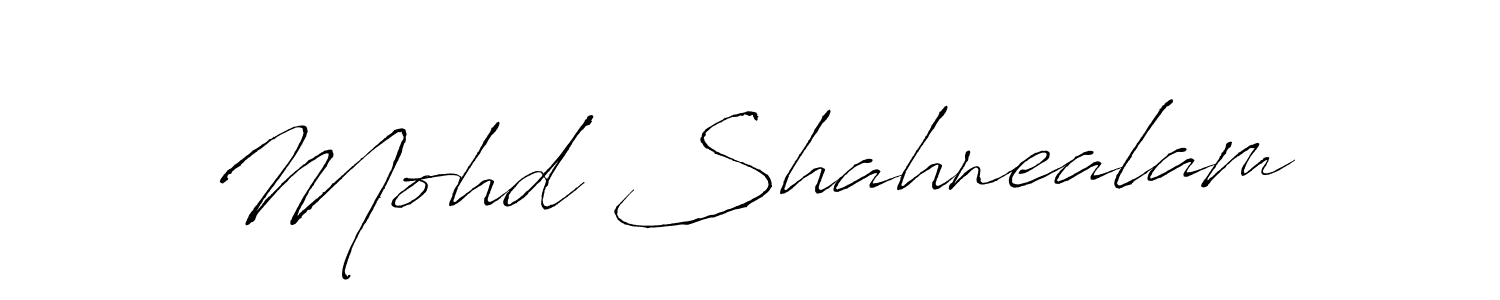 How to make Mohd Shahnealam name signature. Use Antro_Vectra style for creating short signs online. This is the latest handwritten sign. Mohd Shahnealam signature style 6 images and pictures png