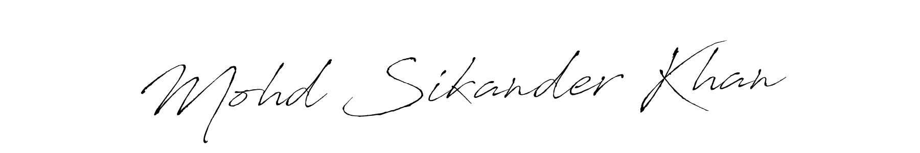 How to make Mohd Sikander Khan signature? Antro_Vectra is a professional autograph style. Create handwritten signature for Mohd Sikander Khan name. Mohd Sikander Khan signature style 6 images and pictures png