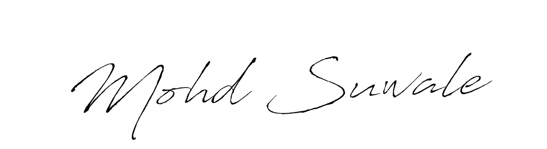How to make Mohd Suwale name signature. Use Antro_Vectra style for creating short signs online. This is the latest handwritten sign. Mohd Suwale signature style 6 images and pictures png