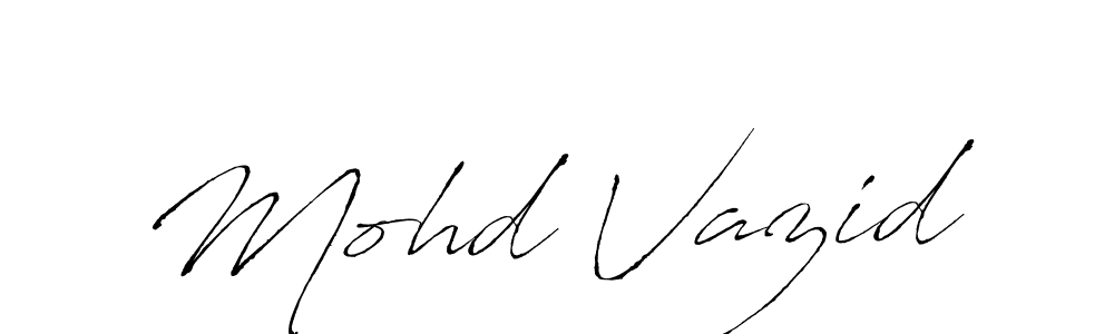 Design your own signature with our free online signature maker. With this signature software, you can create a handwritten (Antro_Vectra) signature for name Mohd Vazid. Mohd Vazid signature style 6 images and pictures png