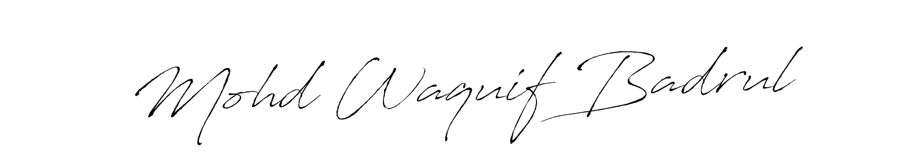 Create a beautiful signature design for name Mohd Waquif Badrul. With this signature (Antro_Vectra) fonts, you can make a handwritten signature for free. Mohd Waquif Badrul signature style 6 images and pictures png