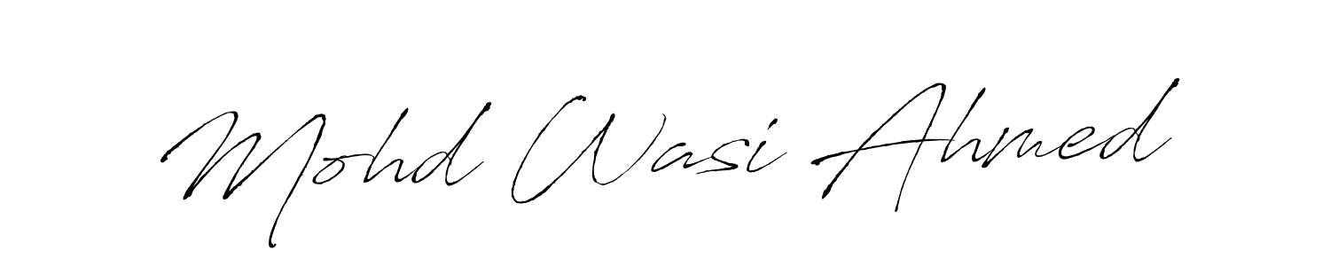 Create a beautiful signature design for name Mohd Wasi Ahmed. With this signature (Antro_Vectra) fonts, you can make a handwritten signature for free. Mohd Wasi Ahmed signature style 6 images and pictures png