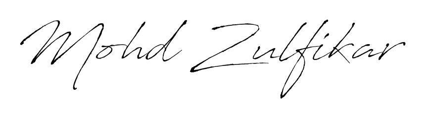 A stylish, flowing autograph style designed for name Mohd Zulfikar using Antro_Vectra typography. Perfect for digital creative projects. Mohd Zulfikar signature style 6 images and pictures png