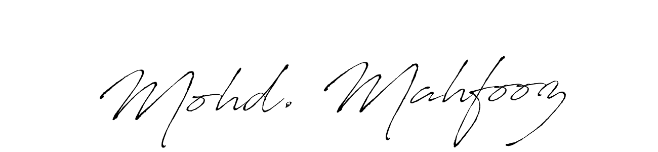 Antro_Vectra is a professional signature style that is perfect for those who want to add a touch of class to their signature. It is also a great choice for those who want to make their signature more unique. Get Mohd. Mahfooz name to fancy signature for free. Mohd. Mahfooz signature style 6 images and pictures png