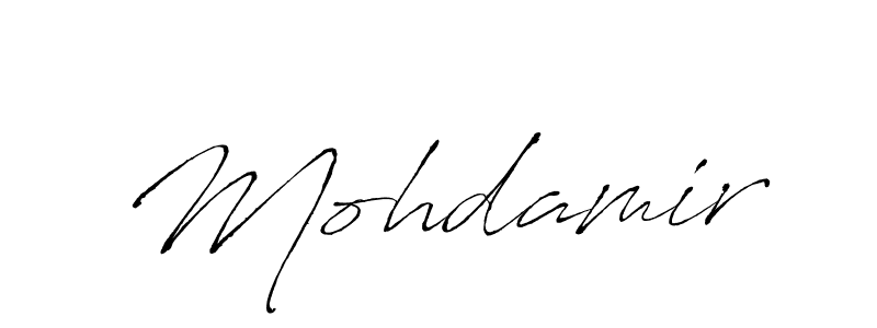 Make a beautiful signature design for name Mohdamir. With this signature (Antro_Vectra) style, you can create a handwritten signature for free. Mohdamir signature style 6 images and pictures png