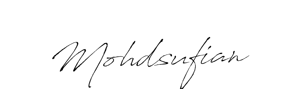 Mohdsufian stylish signature style. Best Handwritten Sign (Antro_Vectra) for my name. Handwritten Signature Collection Ideas for my name Mohdsufian. Mohdsufian signature style 6 images and pictures png