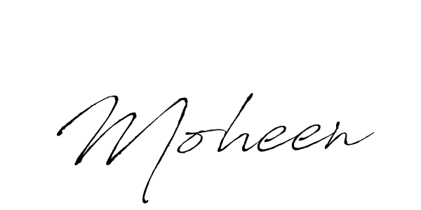 Use a signature maker to create a handwritten signature online. With this signature software, you can design (Antro_Vectra) your own signature for name Moheen. Moheen signature style 6 images and pictures png
