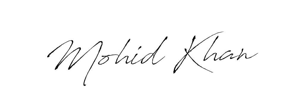 How to make Mohid Khan name signature. Use Antro_Vectra style for creating short signs online. This is the latest handwritten sign. Mohid Khan signature style 6 images and pictures png